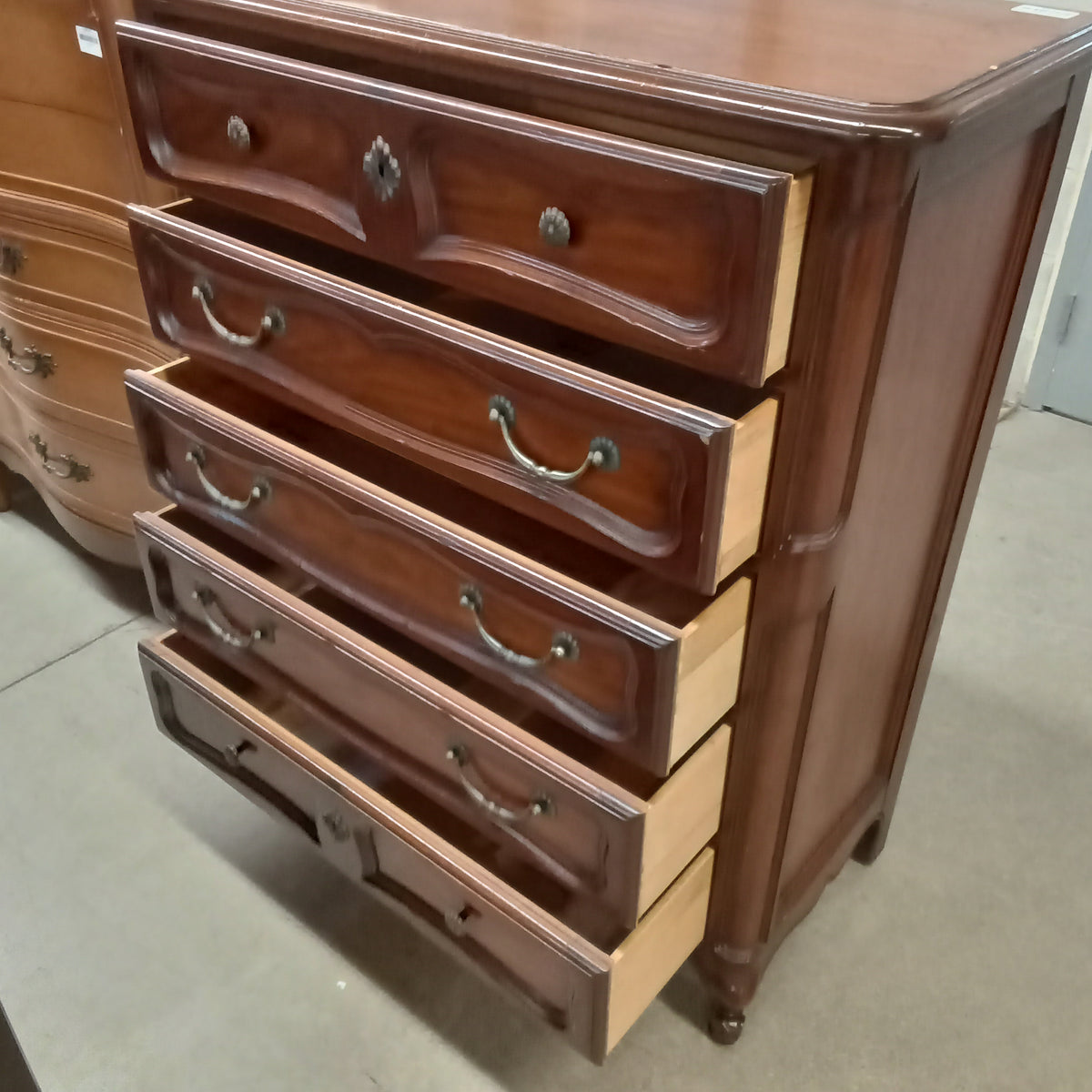 40.5"W 5-Drawer Tall Boy Dresser in Solid Wood