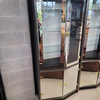 30"W Black with Brass Accents Display Cabinet