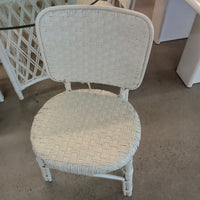Four Piece White Wicker Patio Set