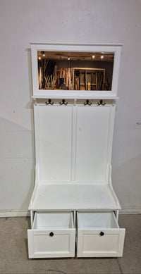 Hall Tree with Mirror and Storage