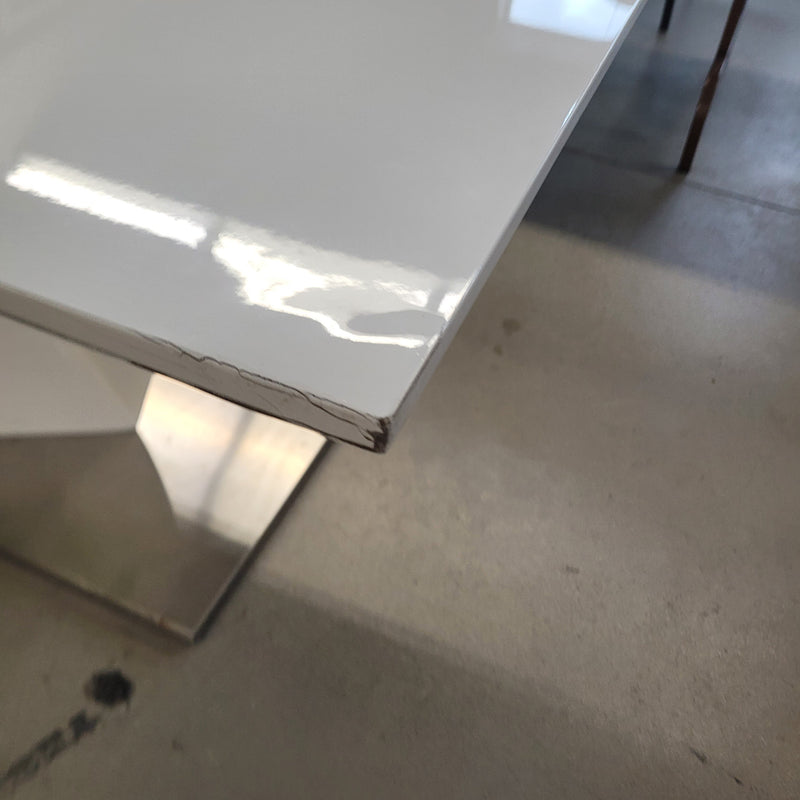 63"W Dining Table in White Melamine
