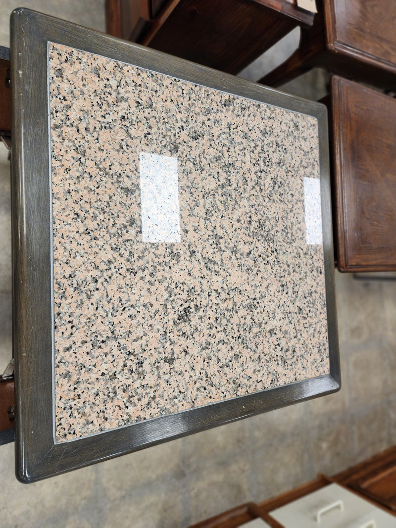 Dark Grey 2 Door cabinet with Faux Marble Top