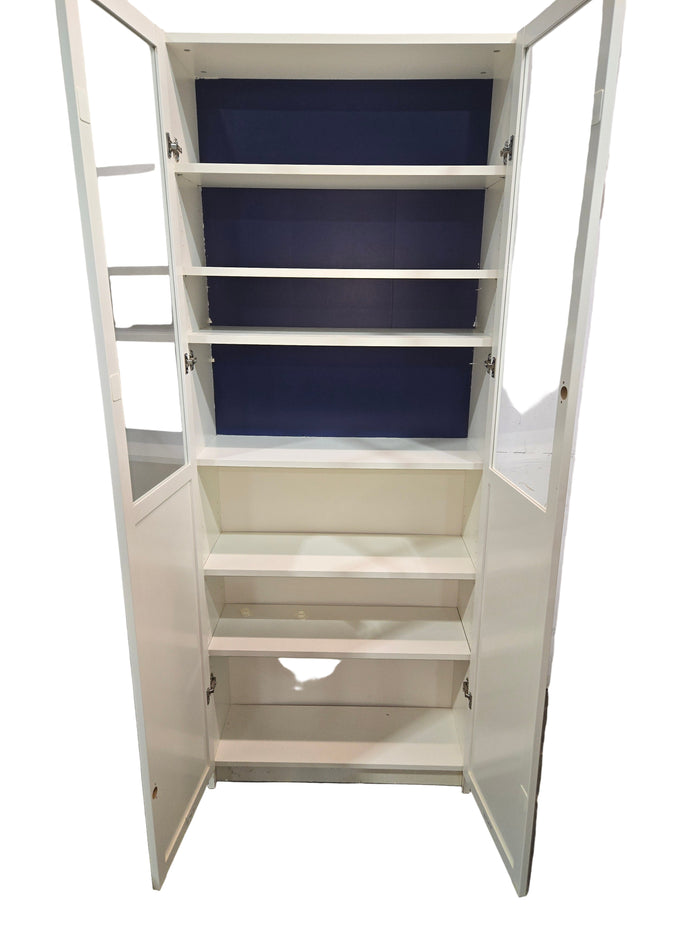 White & Blue Glass Cabinet