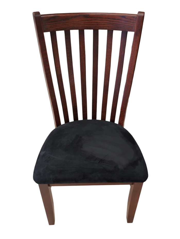 Set of 4 Solid Dark Wooden Dining Chairs