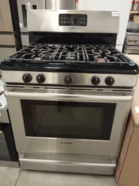 30"W 5-Burner Gas Stove in Black and Stainless Steel