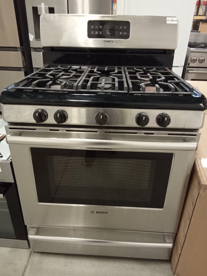 30"W 5-Burner Gas Stove in Black and Stainless Steel