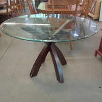 46"Diameter Glass Top Dining Table