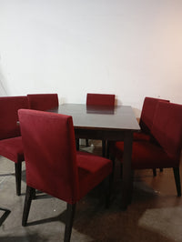 46" Shino Crimson Dining Table and Chairs (Set of 6)