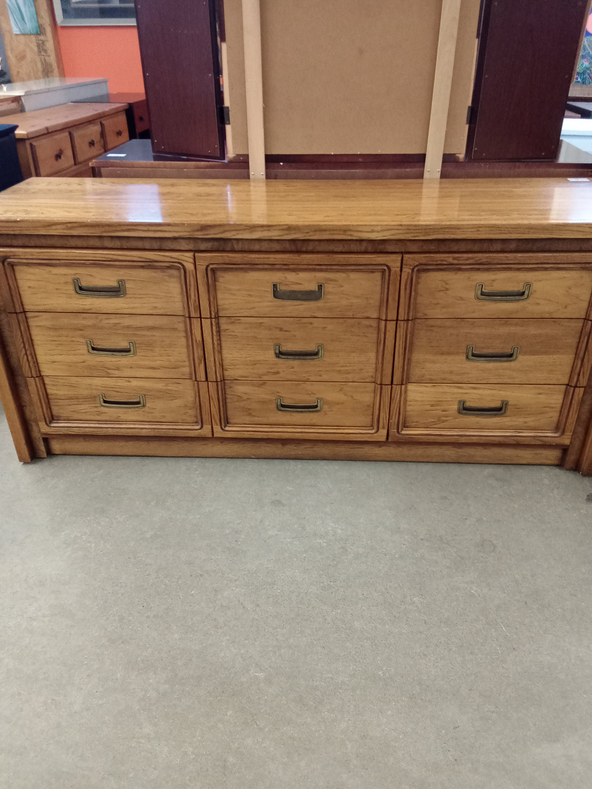 69"W Solid Wood 9-Drawer Dresser