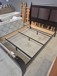 Metal and Wood Queen Sleigh Bed Frame