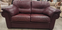Burgundy Leather Loveseat