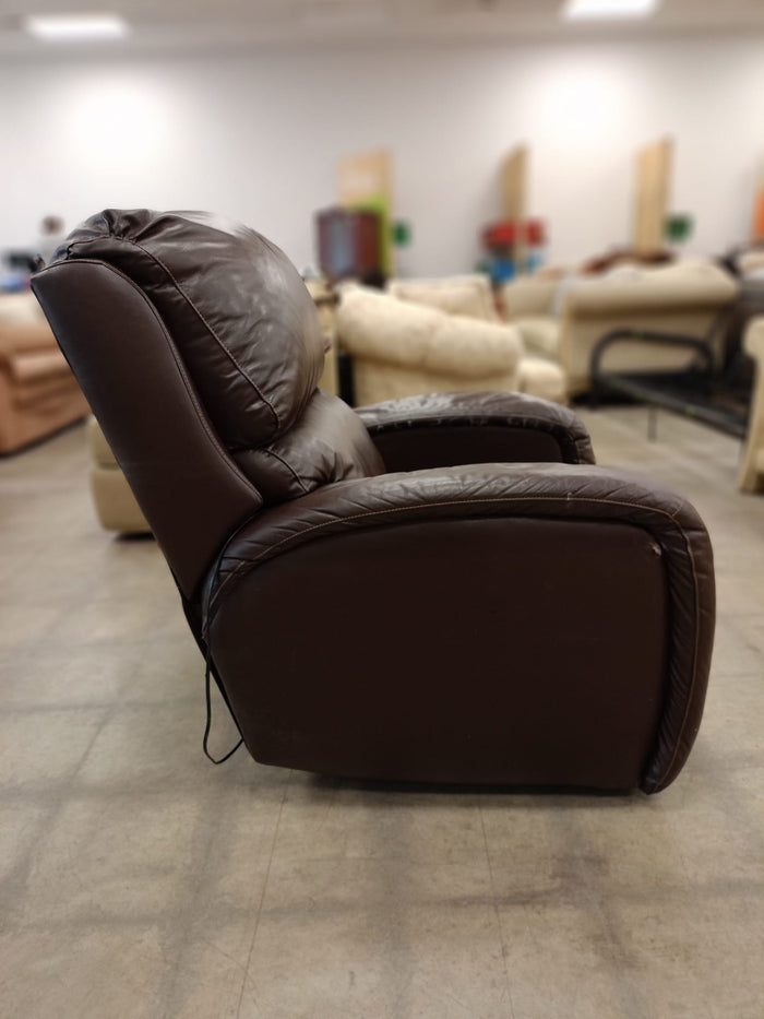 Dark Brown Faux Leather Power Recliner