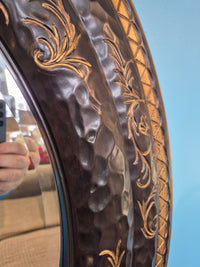43" Round Black & Gold Framed Mirror