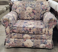 Upholstered Armchair With A Traditional Floral Pattern