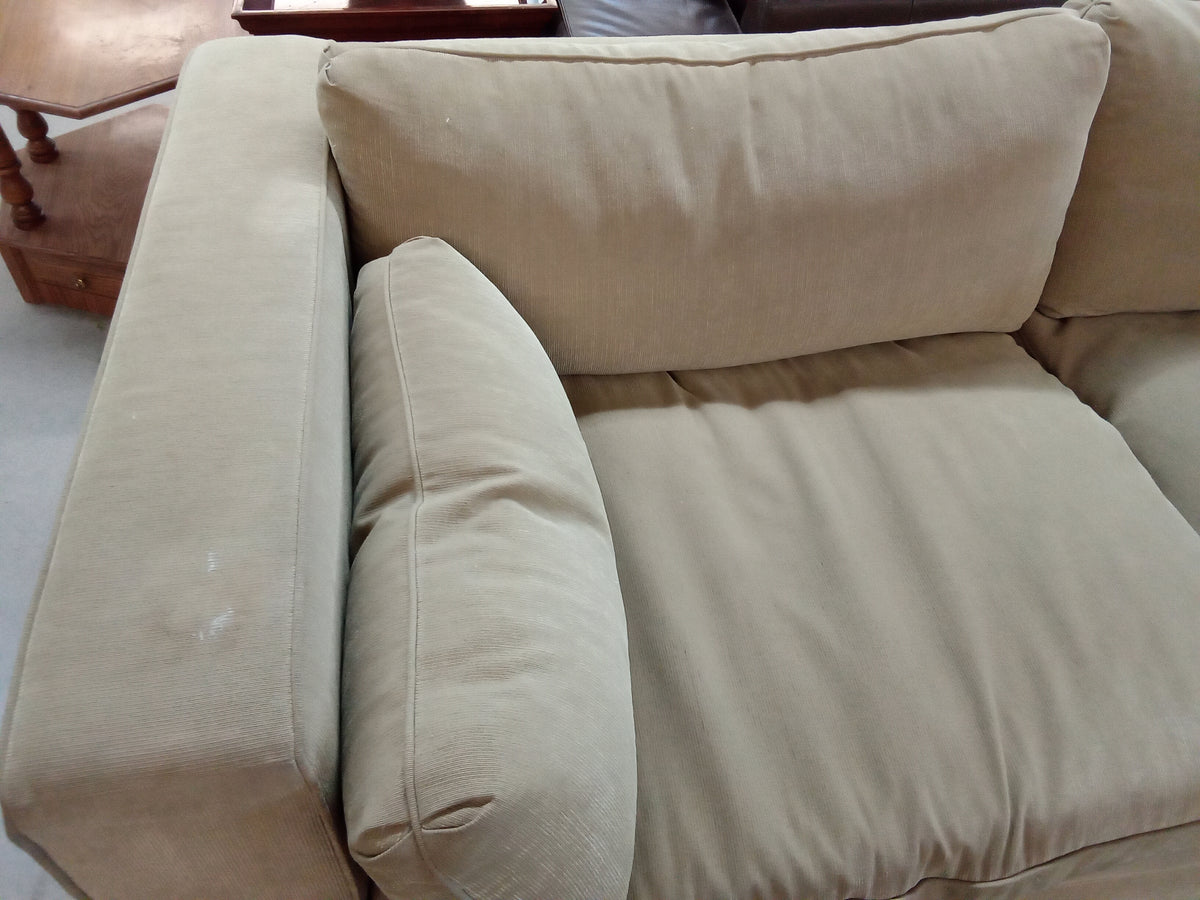 85" W Beige Fabric Sofa