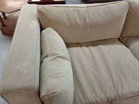85" W Beige Fabric Sofa