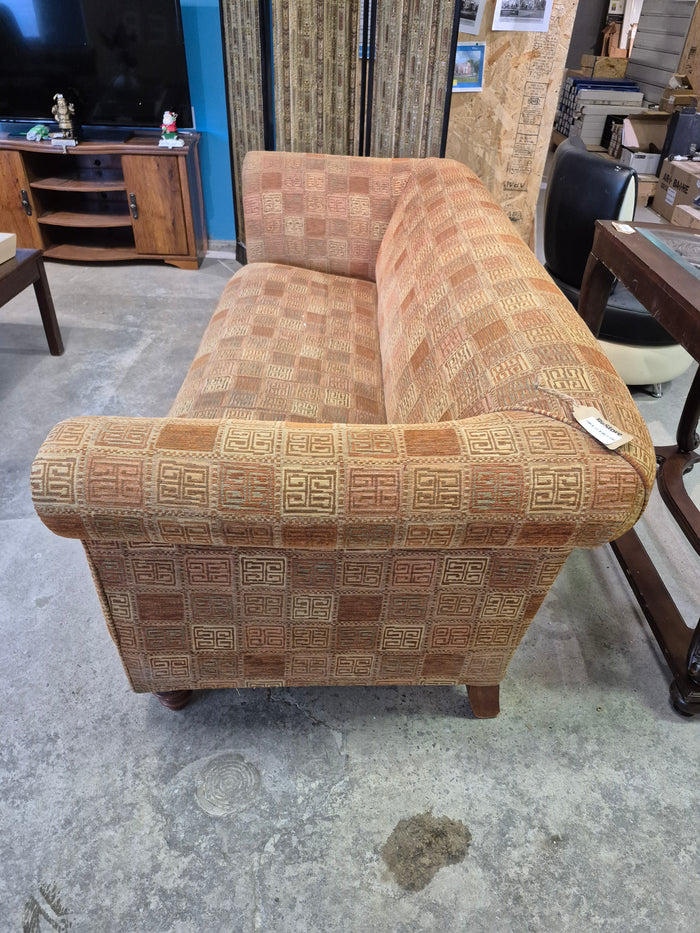 92"W Geometric Fabric Upholstered Sofa