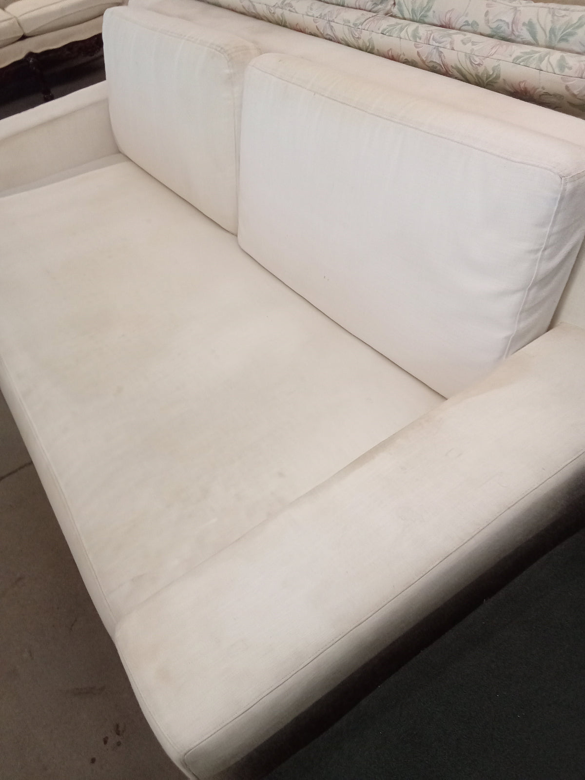 82"W Cream 2-Seater Couch