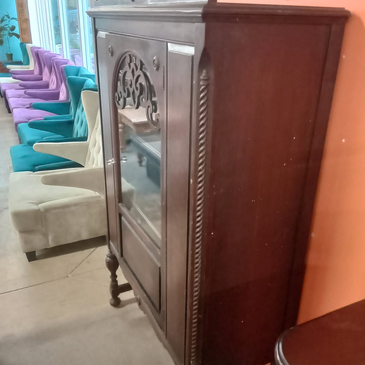 40"W Wooden China Display Cabinet