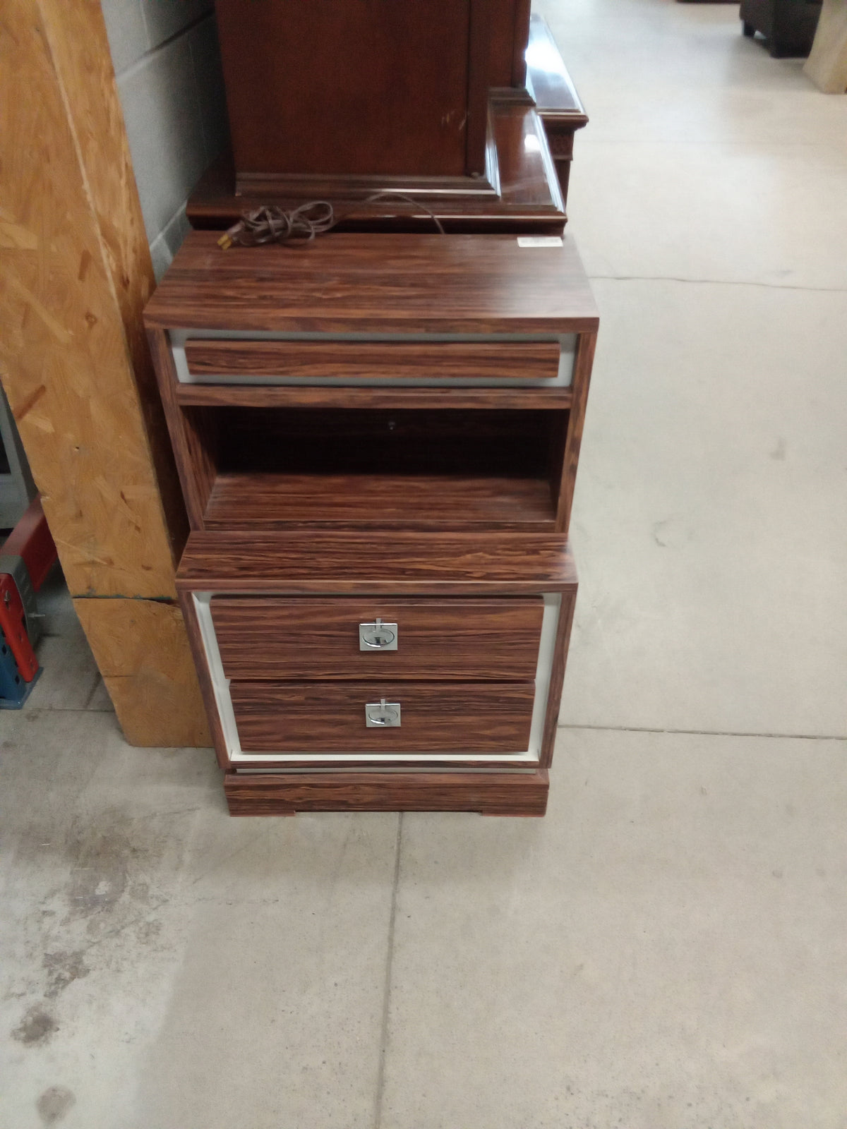 20"W Side Table with Drawers And Open Shelf