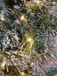 7ft. Pre-Lit 300L Micro Dot LED Warm White Frosted Sparkling Pine