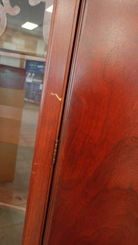 Dark Wood Glass Fronted Display Cabinet