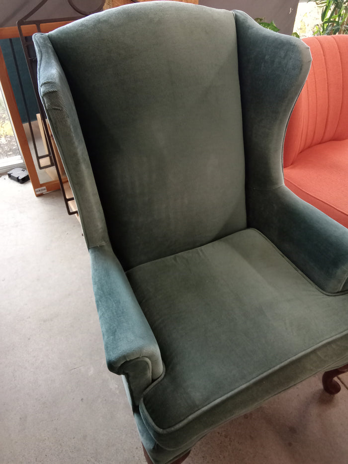 29"W Wing Back Chair in Blue