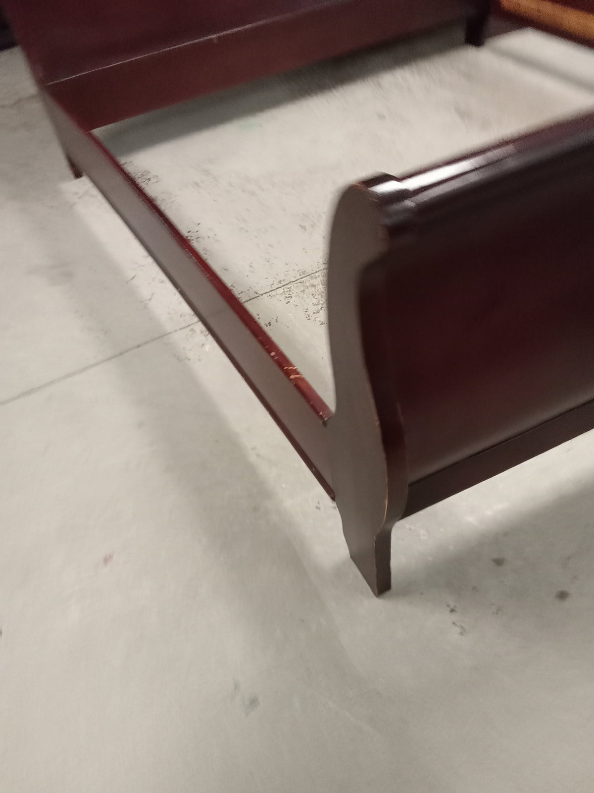 80"W Dark Wood Sleigh Bed Frame - King