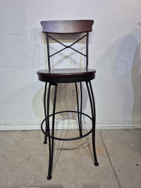 Metal and Wood Swivel Bar Stool