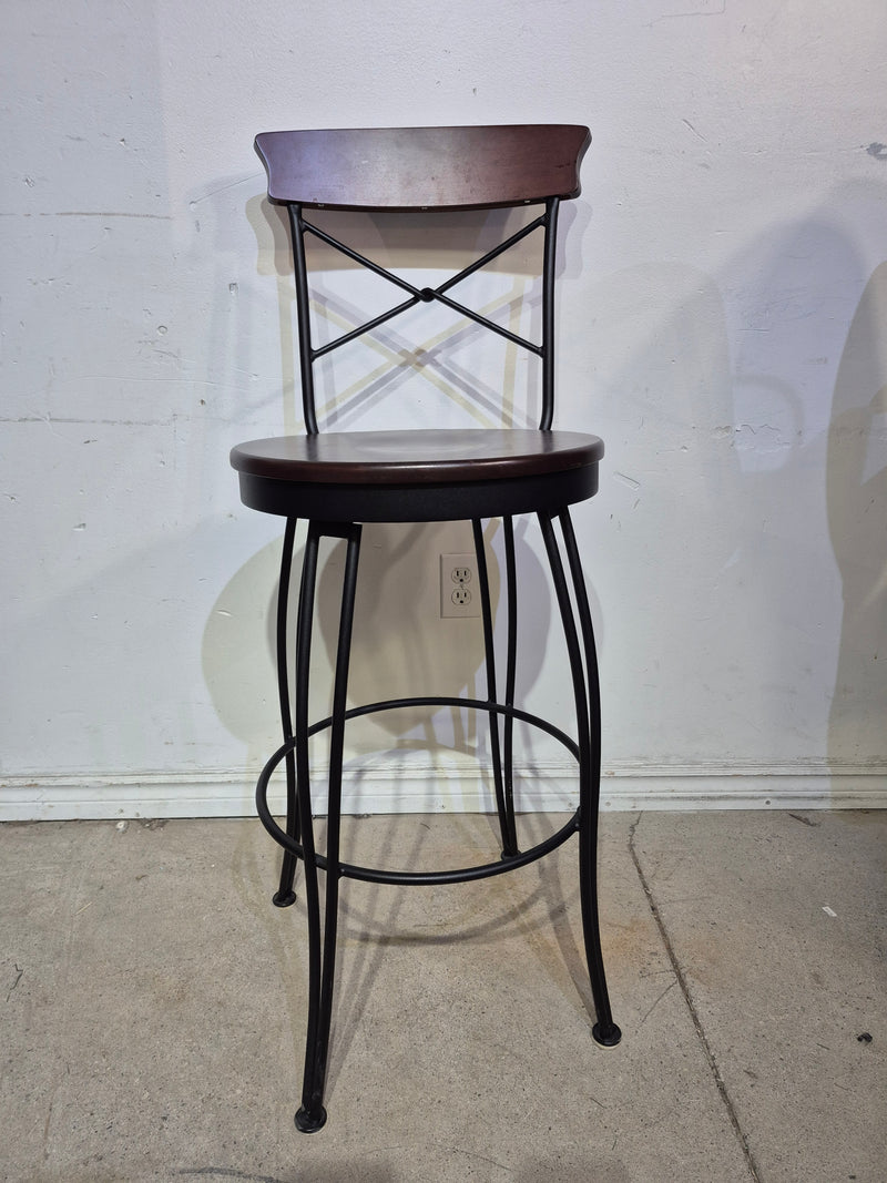 Metal and Wood Swivel Bar Stool