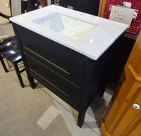 30" W x 19" D Freestanding Bath Vanity with Black Handle