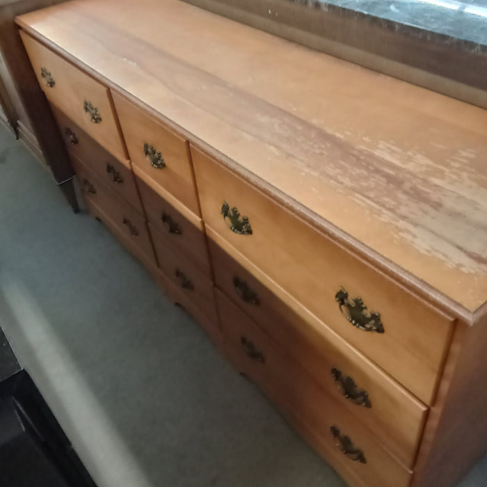 62"W 9-Drawer Wooden Dresser