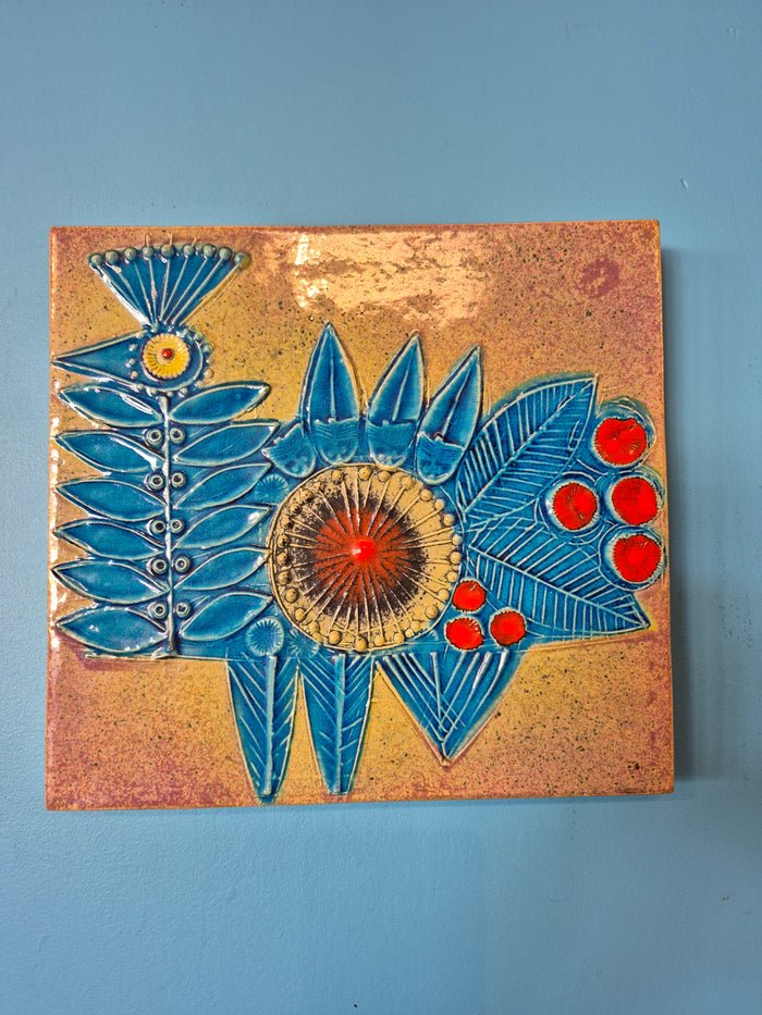 Rooster Bird Ceramic Wall Plaque by Lisa Larson