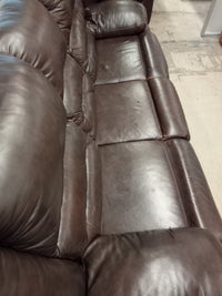 89"W Brown Leatherette 3-Seater Recliner Sofa 1