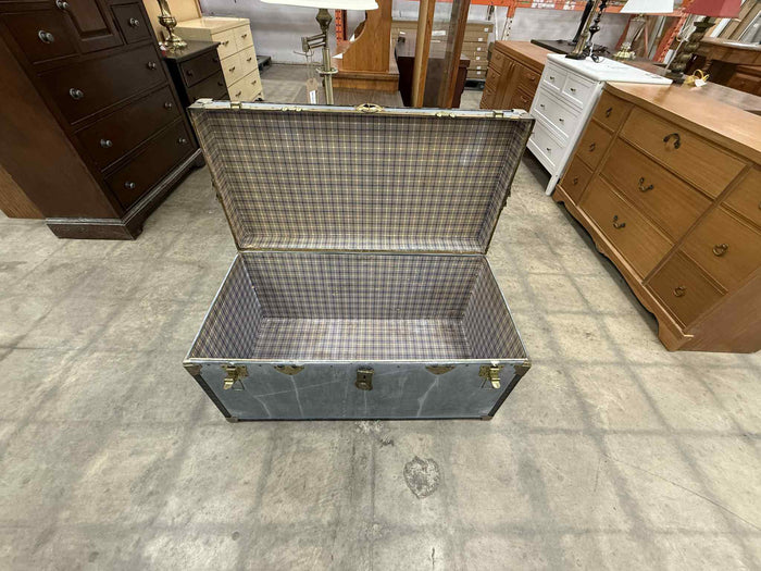 Vintage Style Metal Travel Trunk