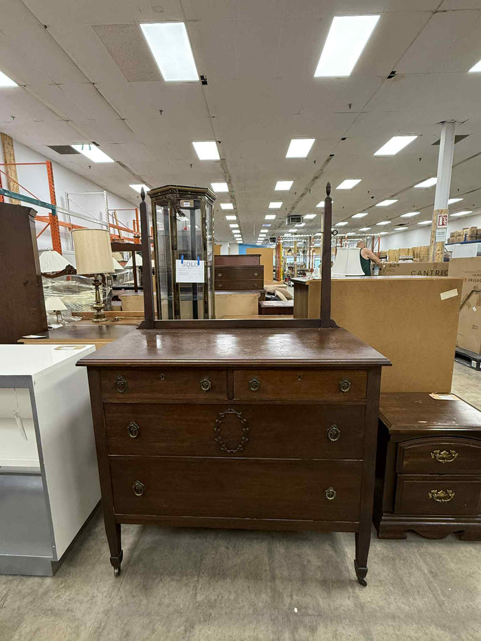 Vintage Style Dresser with Matching Mirror