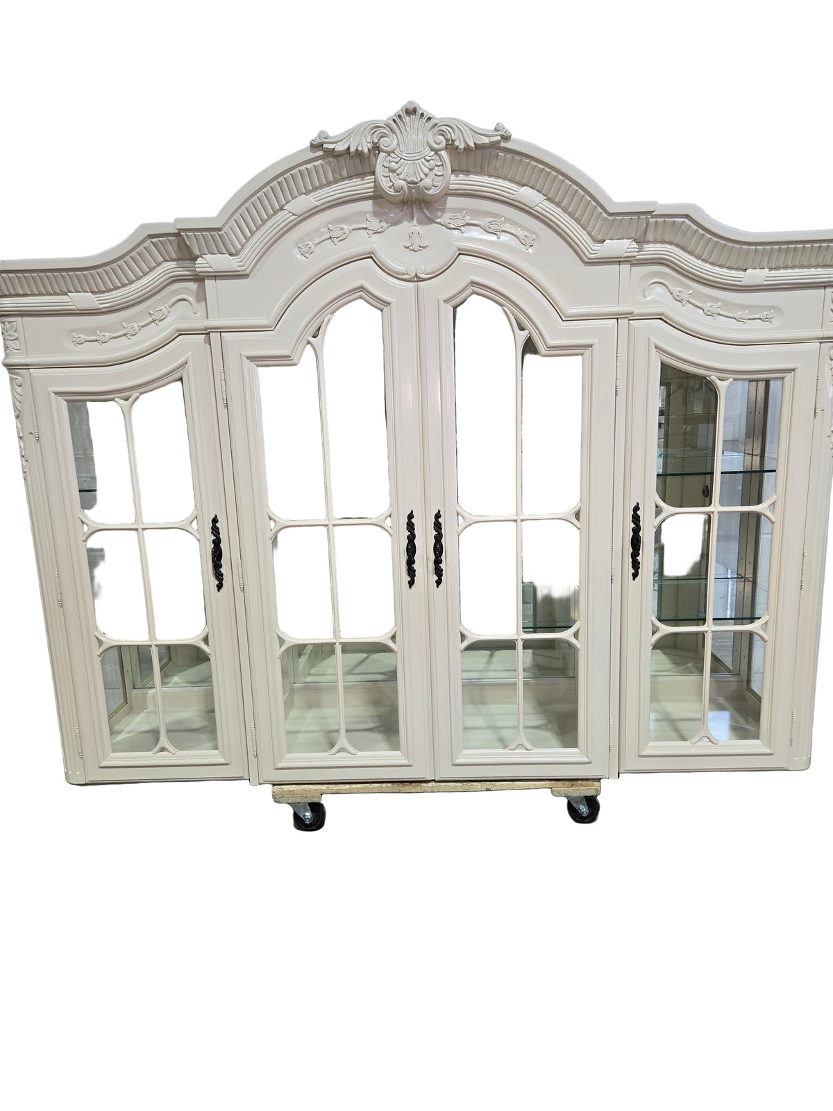 French Provincial Ivory Upper Cabinet