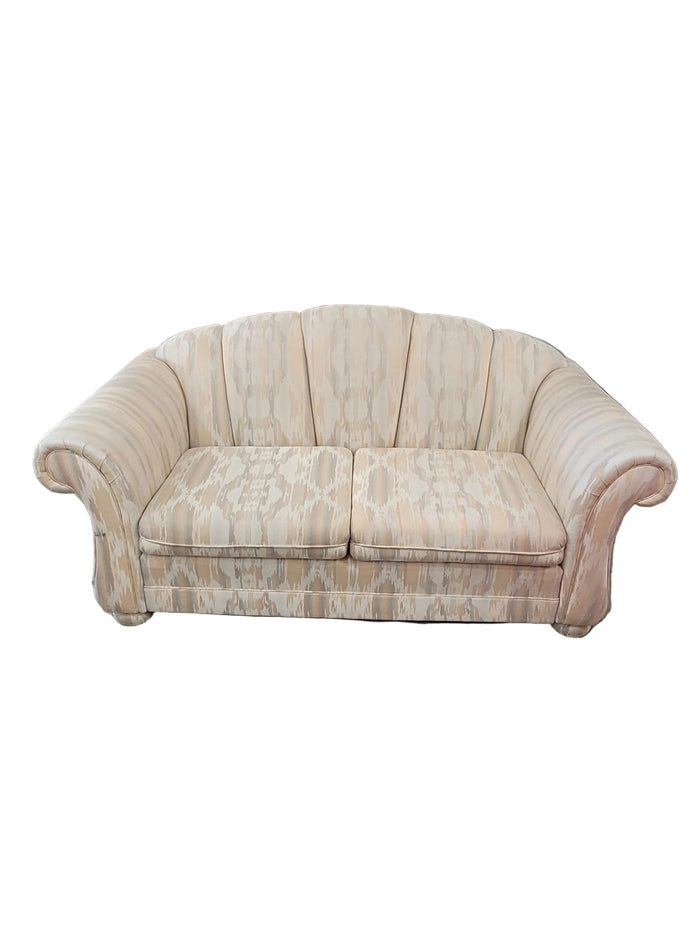 Light Multi-Colored Shell Back Loveseat