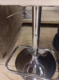 Modern White Faux Leather Adjustable Bar Stool