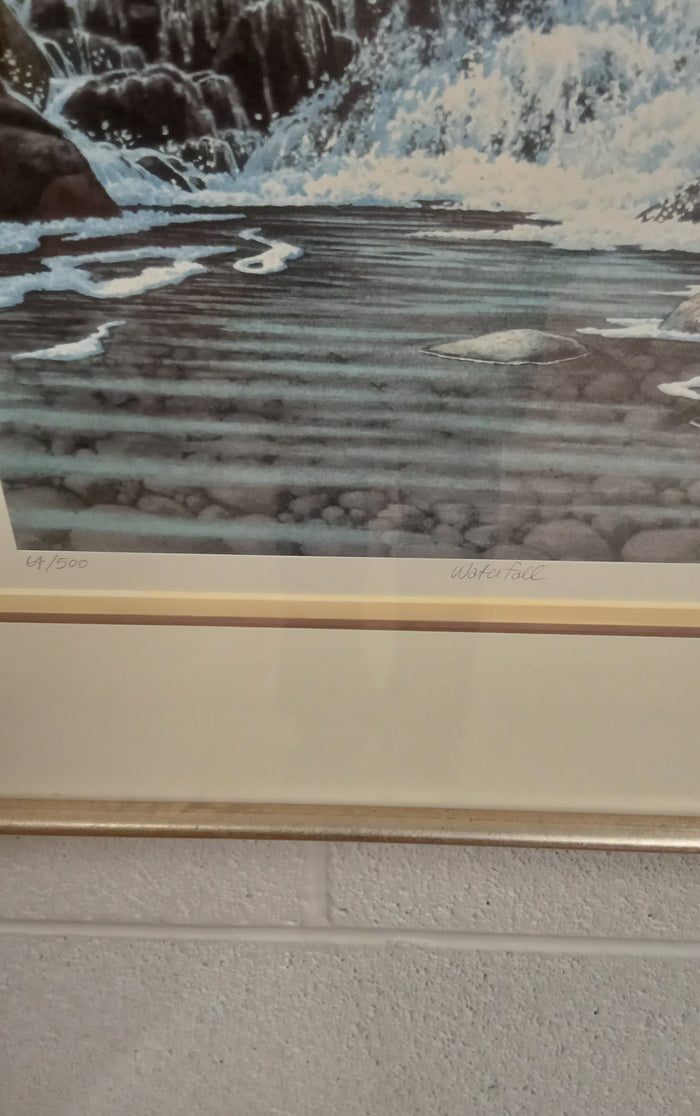 20"W "Water Fall" Limited Edition Print - Framed