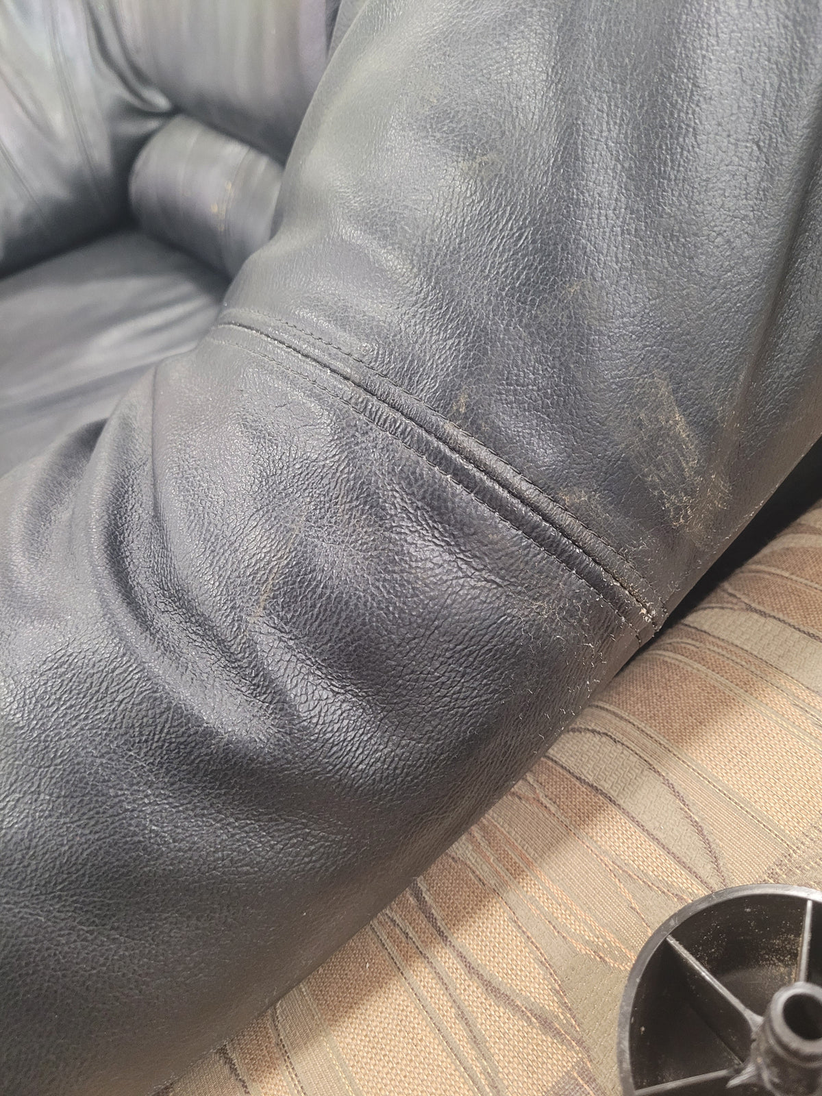 Faux Black Leather Armchair