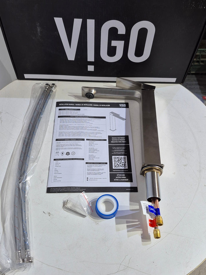 VIGO Dunn Single Hole Single-Handle Vessel Bathroom Faucet in Brushed Nickel
