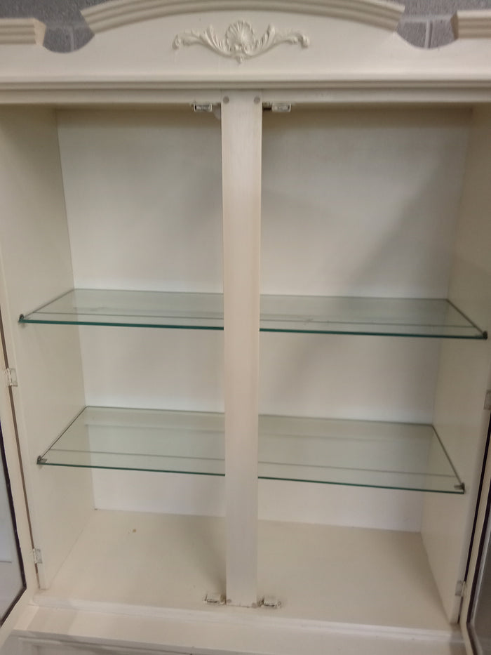 42"W 2-Piece Vintage White Buffet/Hutch