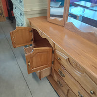64"W 4-Drawer Wooden Dresser with Mirror
