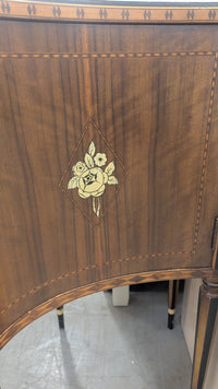 66"W Vintage Buffet w/ Golden Rose Inlays