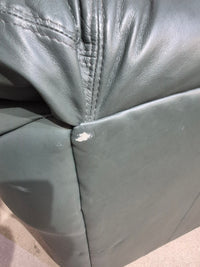 Green Leather love seat Couch
