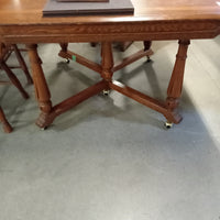 Medium warm Brown vintage wooden Dining Table W/ #MG2