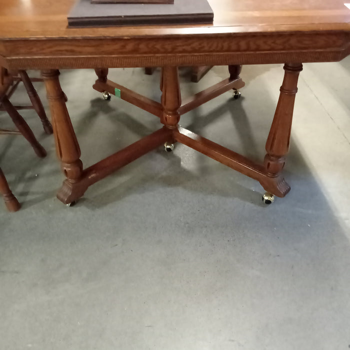 Medium warm Brown vintage wooden Dining Table W/ #MG2