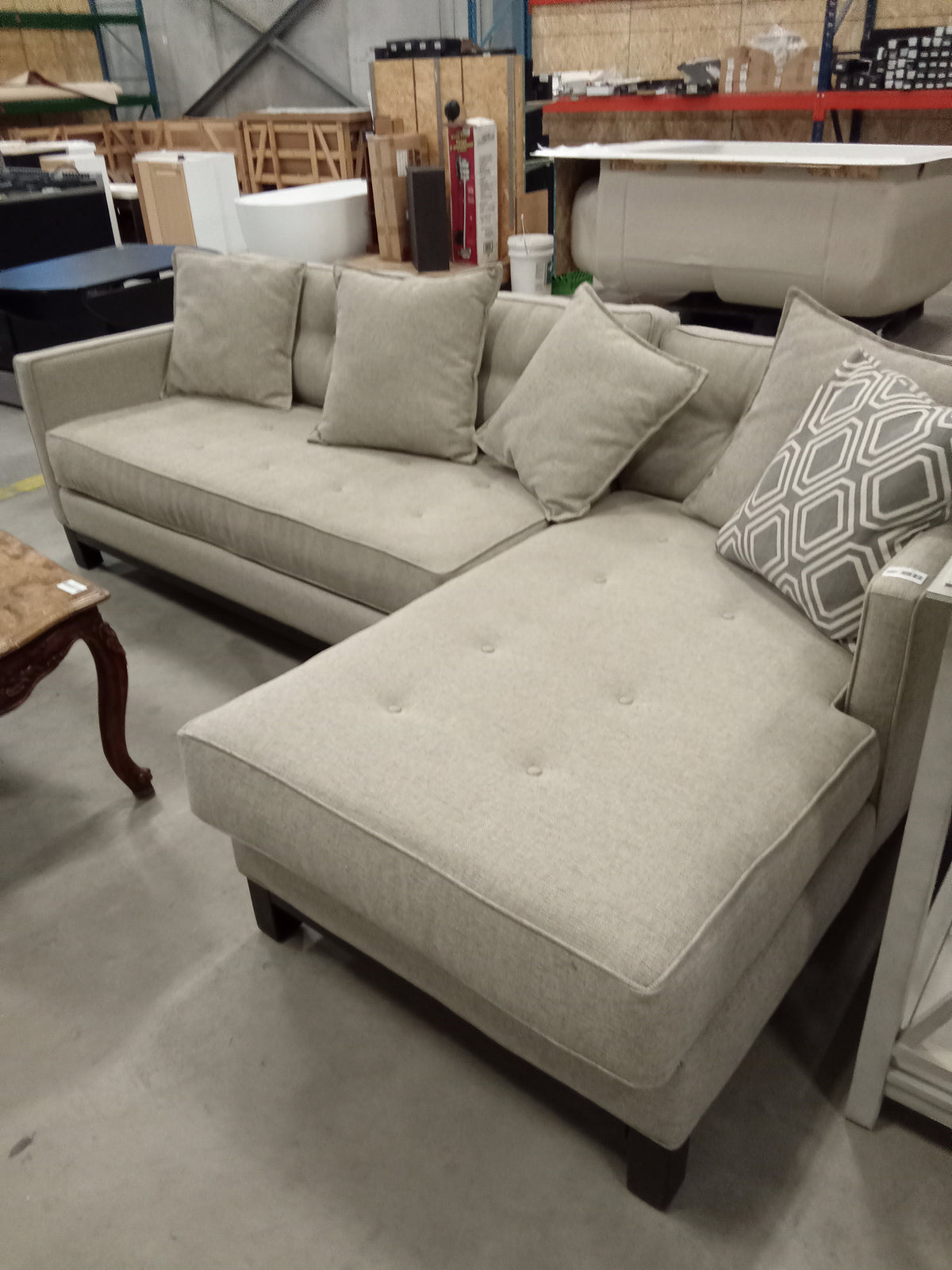 100"W 2-Piece Gray Sectional Sofa