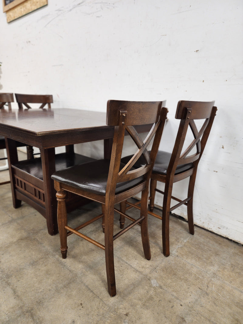 Rectangular Dark Walnut 5 Piece Dining Set